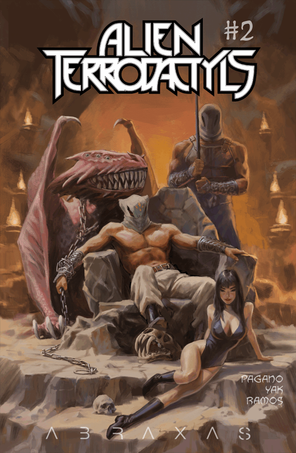 Alien Terrodactyls #2 Cover Art by Whiskey Paint
